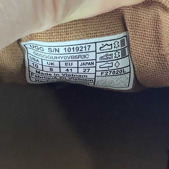 UGG Australia Shoes Tan/Gold Suede Leather Jass Sneakers Slip On Women Sz 10 - Picture 9 of 10